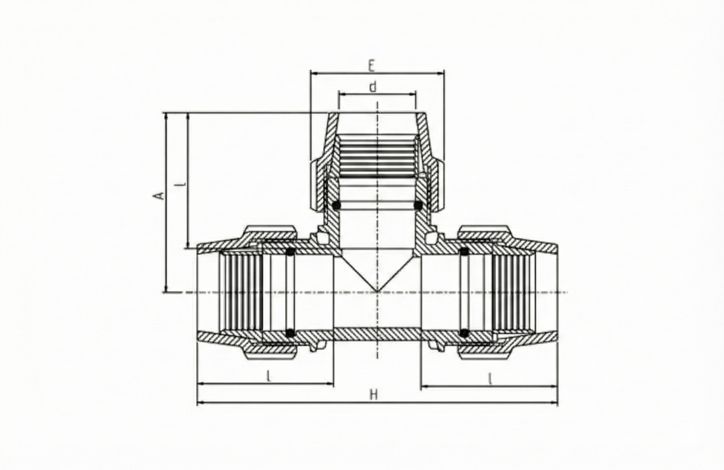 TÊ 90 TERMOFUSÃO PEAD PN10 DE 450MM