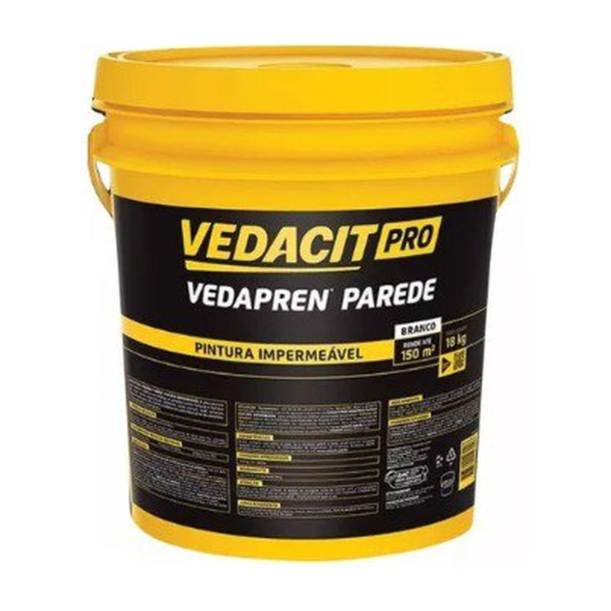 Borracha líquida Vedapren Parede Vedacit branca para fachadas 18 kg