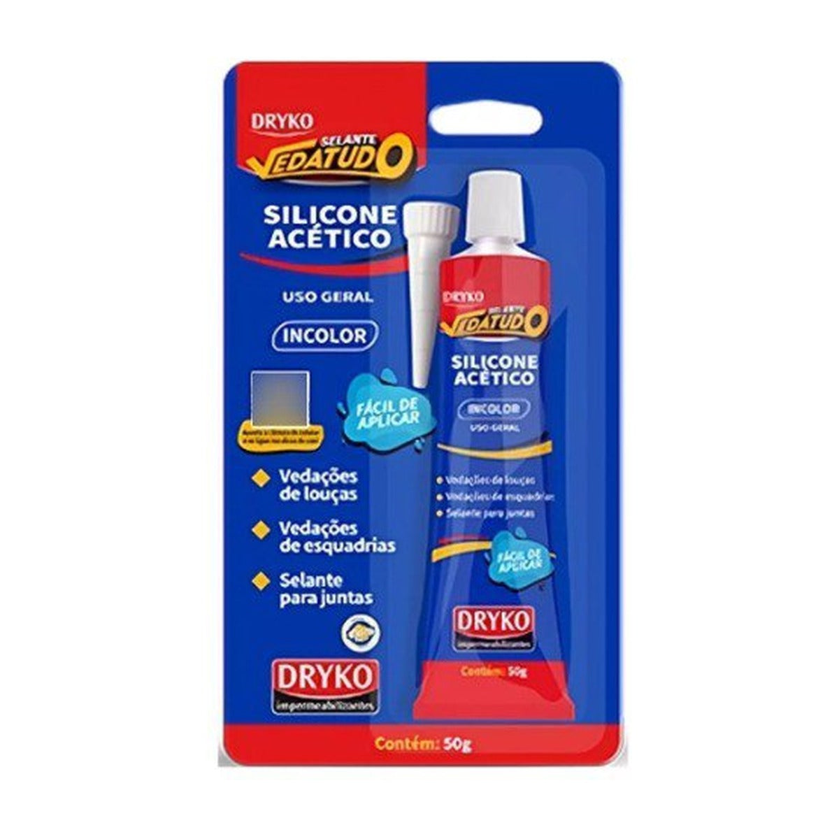 Silicone acético Q-Borg selante monocomponente para vedação 240 g