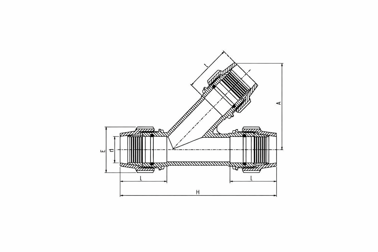 TÊ 45 TERMOFUSÃO PEAD PN4 DE 110MM