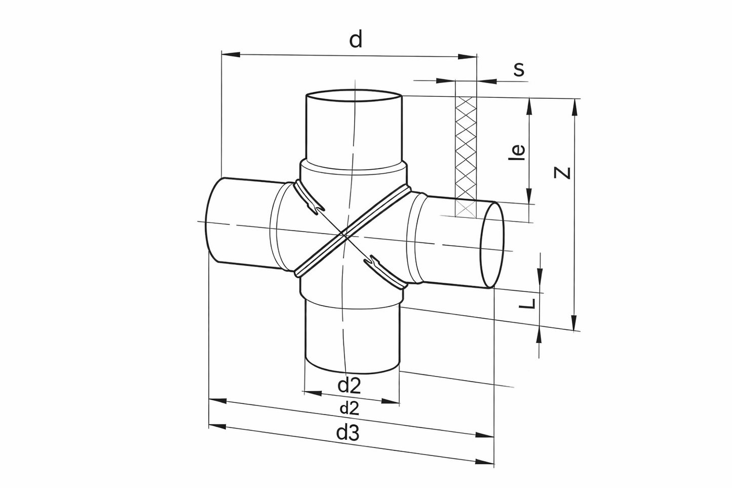 Cruzeta TERMOFUSÃO PEAD PN10 DE 200MM