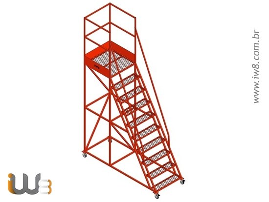 Escada Plataforma Industrial 9 Degraus