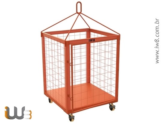 Gaiola com Rodas 1.2m x 1.2m x 1.5m Cap. 2000kg
