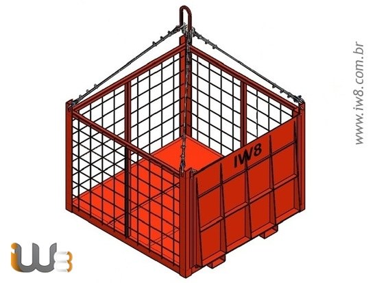 Gaiola de Aço de 1.0m x 1.0m x 1.0m Cap. 1000kg
