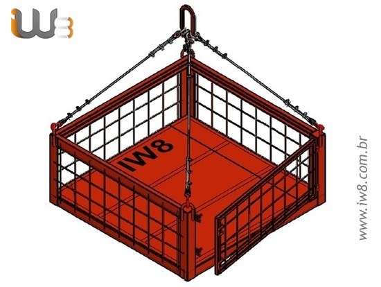 Gaiola de Ferro 1.40m x 1.4m x 0.6m Cap. 2500kg