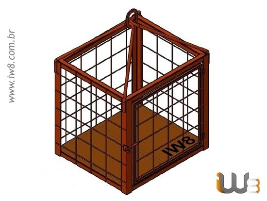 Gaiola Mini Grua 0.8m x 0.7m x 0.8m Cap. 300kg