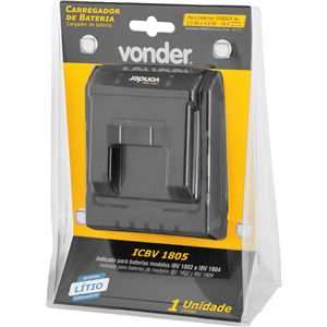 Carregador de bateria 18 V, linha intercambiável, carregamento convencional, ICBV 1805, VONDER