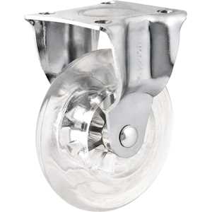 Rodízio fixo leve 3", de poliuretano, transparente, VONDER