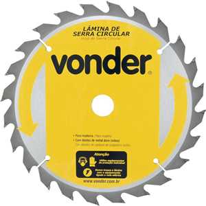Lâmina de serra circular com dentes de metal duro/vídea, 250 mm x 30 mm, 24 dentes, VONDER