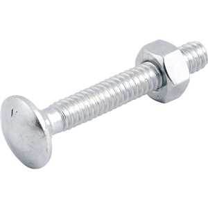 Parafuso francês zincado, 1/4" x 1.1/4", com porca, VONDER