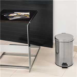 Lixeira redonda, 12 litros, inox, cinza, VONDER