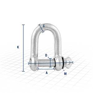 Manilha reta para cabo de aço, 3/8", VONDER