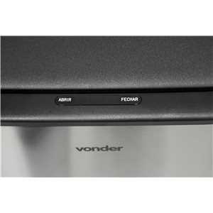 Lixeira retangular com sensor de abertura, 55 litros, inox, VONDER