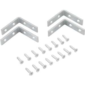 Cantoneira para cortina, 4 cm x 4 cm, zincada, com 4 peças, VONDER