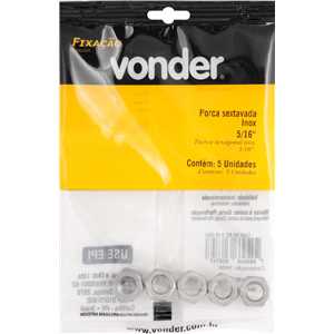 Porca sextavada inox, UNC 5/16", VONDER