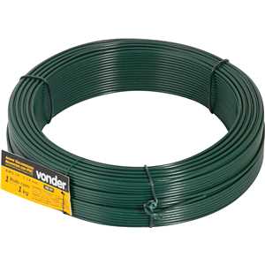 Arame revestido com PVC, verde, BWG 18, 1 kg VONDER