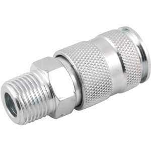 Engate rápido de 1/4", com rosca macho 3/8" NPT, com esferas, VONDER