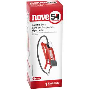 Bomba de ar para encher pneus, com pedal, NOVE54