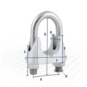 Clips para cabo de aço 1.1/2" - 38,10 mm, VONDER
