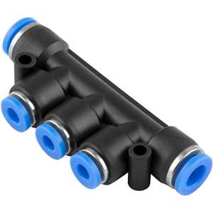 Conexão rápida tipo T de redução, com 2 entradas de 6,0 mm e 3 entradas de 4,0 mm, VONDER
