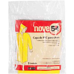 Capa de PVC laminado, sem forro, tamanho XG, amarela, NOVE54