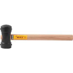 Martelo de borracha 40 mm, cabo em madeira, preto, VONDER