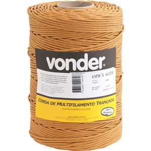 Corda caminhoneiro trançada, 4 mm x 405 m, ouro, VONDER