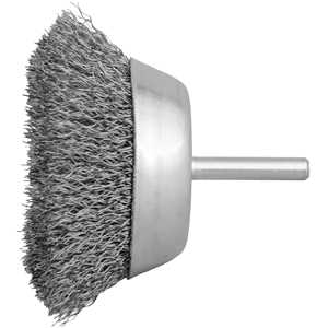 Escova de aço inox tipo copo, 3", com haste 1/4" VONDER