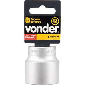 Soquete estriado com encaixe de 3/4", 30 mm, VONDER