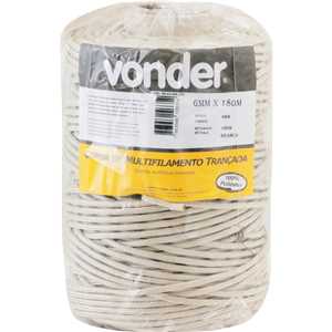 Corda multifilamento trançada, 6 mm x 180 m, branca, VONDER