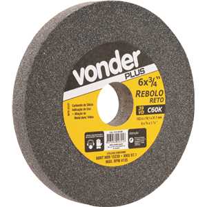 Rebolo reto 6" x 3/4" 39 CVD grão 60 verde VONDER PLUS