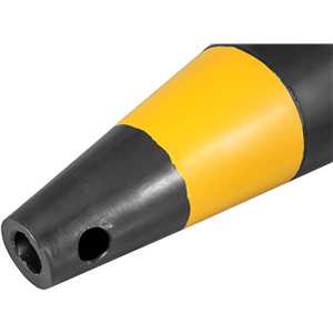 Cone de sinalização com 75 cm, preto e amarelo, em polietileno VONDER