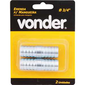 Emenda para mangueira 3/4", cartela com 2 peças, VONDER