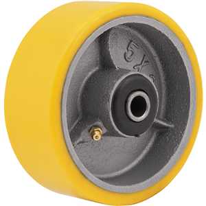 Roda 5", de poliuretano e ferro fundido, amarela, VONDER