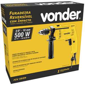 Furadeira de impacto 3/8", 500 W, 127 V~, FIV 595N VONDER