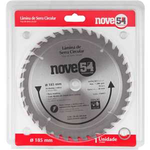 Lâmina de serra circular com dentes de metal duro/vídea, 185 mm x 20 mm, 36 dentes, NOVE54