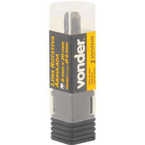 Lima rotativa abaulada, 8,0 mm x 20,0 mm, com haste 6,0 mm, VONDER