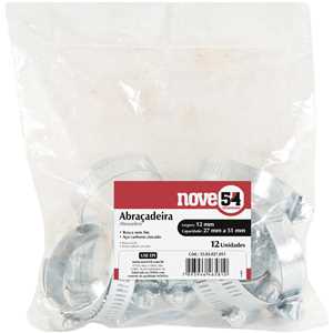 Abraçadeira rosca sem fim, 27 mm a 51 mm, com 12 peças, NOVE54