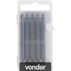 Jogo de bits ponteira pozidrive, com encaixe 1/4", nº 2 x 75 mm, VONDER