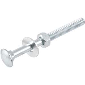 Parafuso francês zincado, 5/16" x 3.1/2", com porca e arruela, cartela com 2 conjuntos, VONDER