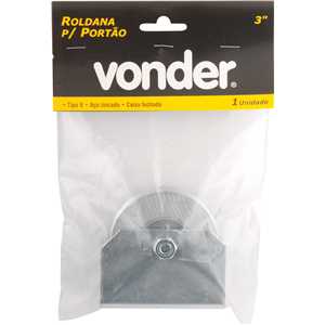 Roldana para portão 3", tipo V, aço zincado, caixa fechada, VONDER