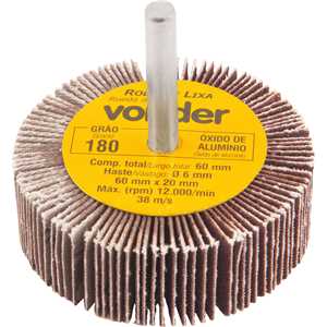 Roda de lixa 60 mm x 20 mm com haste, grão 180 VONDER