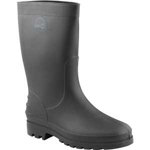 Bota de PVC preta, cano médio, sem forro, 35/36, NOVE54