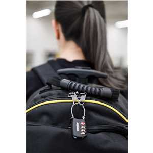 Cadeado TSA com segredo, 3 algarismos, com cabo de aço, preto, VONDER