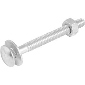 Parafuso francês zincado, 1/4" x 2.1/2", com porca e arruela, cartela com 4 conjuntos, VONDER