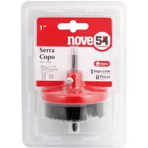 Jogo de serras copo, em aço carbono, altura 1", com 8 peças, NOVE54