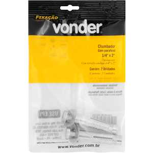 Chumbador CBV com parafuso sextavado, 1/4" x 2", VONDER
