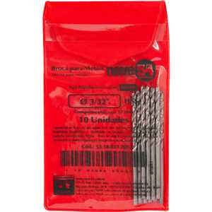Broca de aço rápido 3/32", com 10 peças, DIN 338 HSS, NOVE54