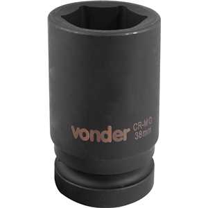 Soquete sextavado longo de impacto, 38 mm, encaixe de 1", VONDER