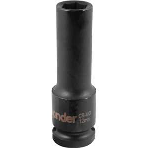 Soquete sextavado longo de impacto, 12 mm, encaixe de 1/2", VONDER